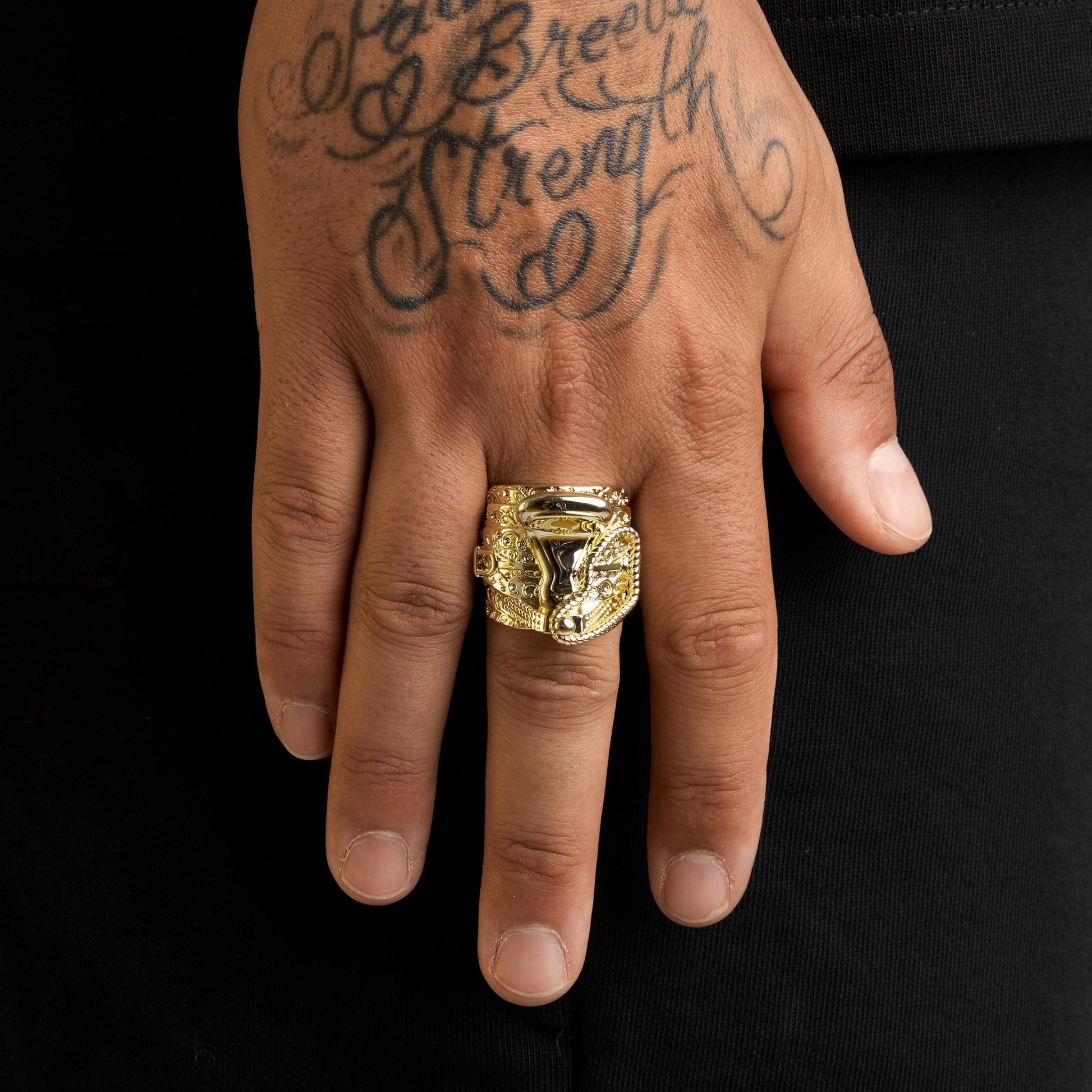 The Ultimate Statement Ring 12 / Gold Saddle Ring - Gold
