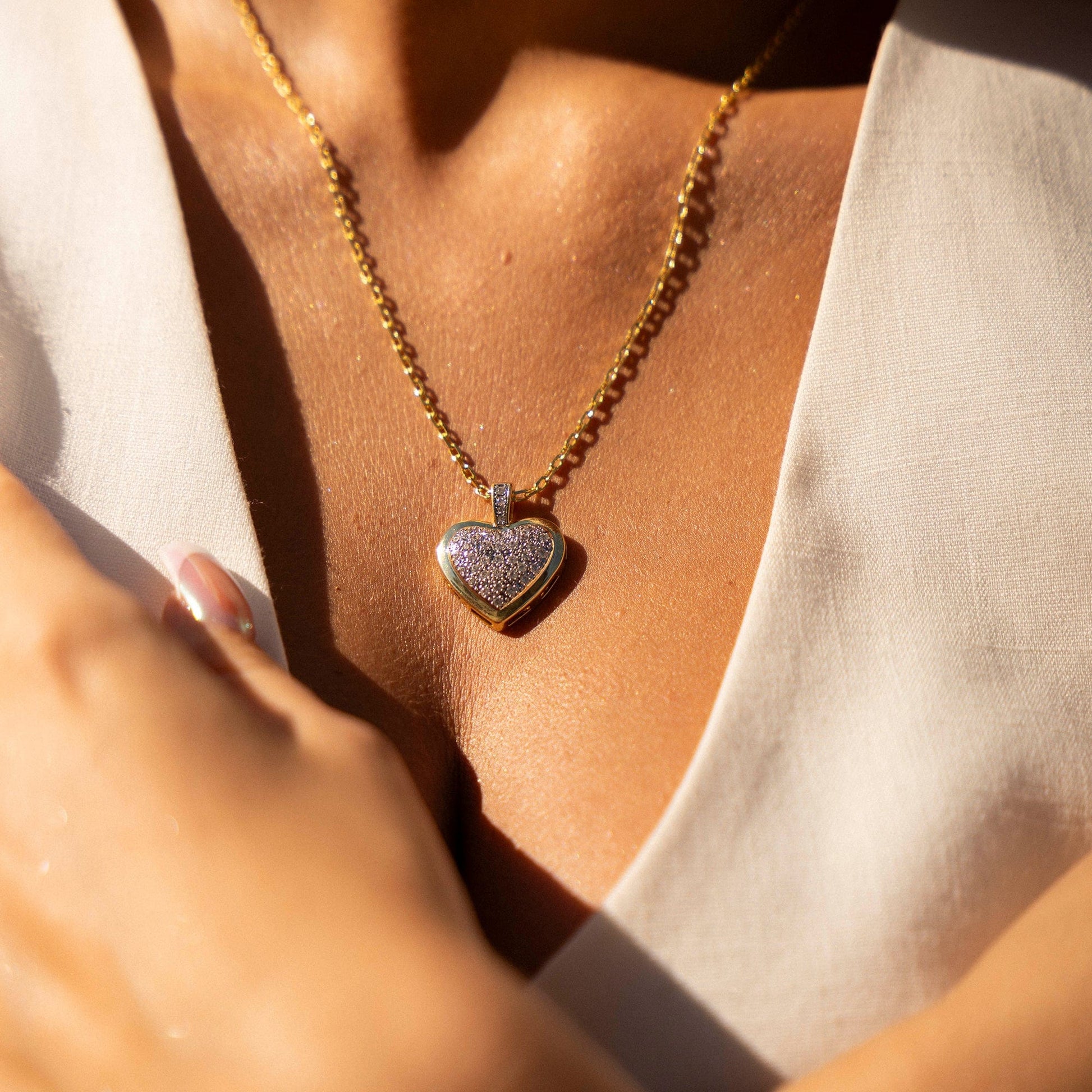 Love in Two-Toned Elegance Diamond Heart Pendant - Gold (Two Toned)