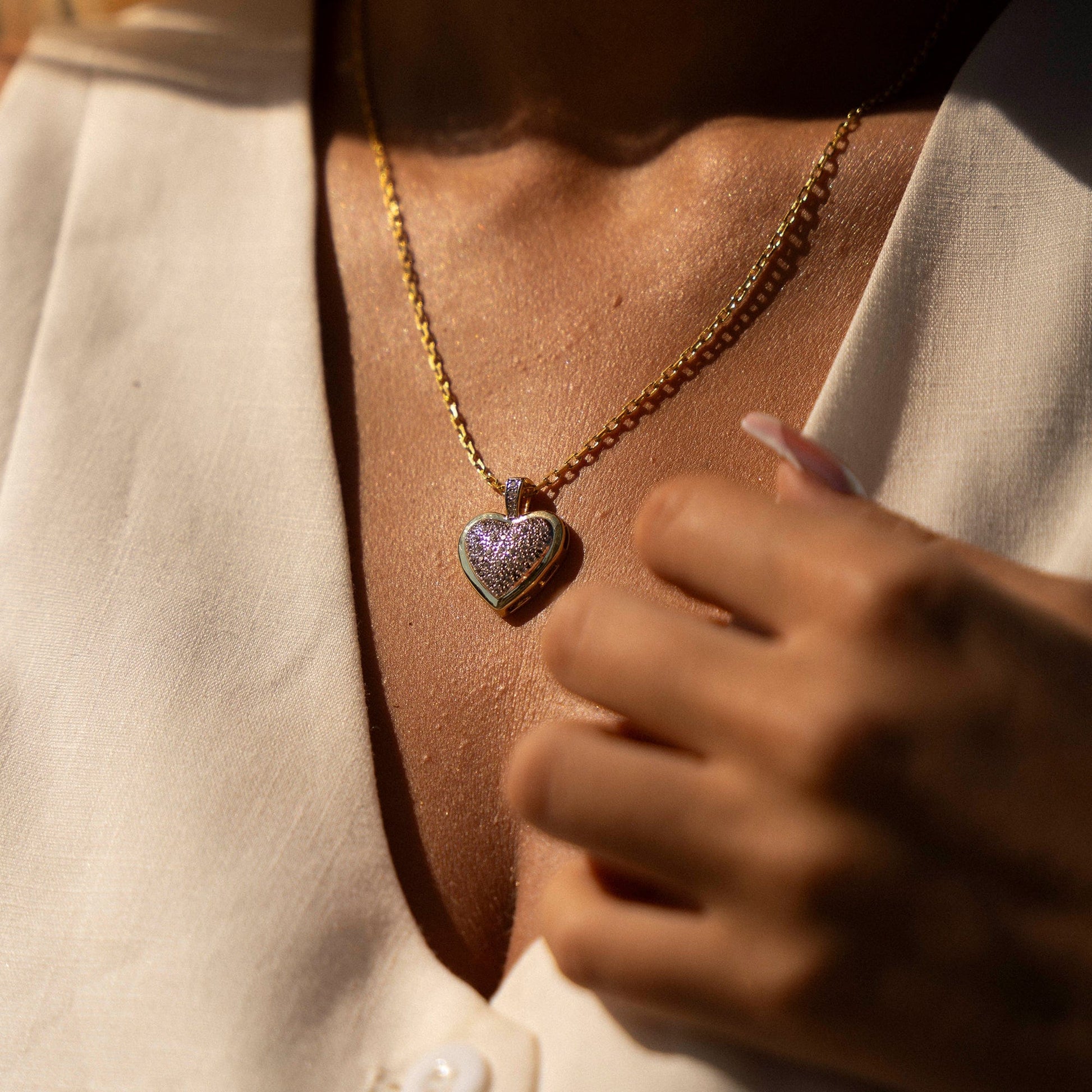 Love in Two-Toned Elegance Diamond Heart Pendant - Gold (Two Toned)