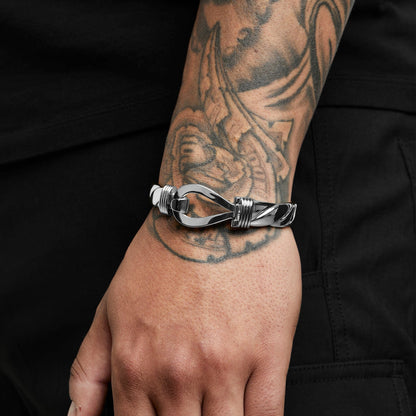 Best-Selling Bangle Bracelets Single Hook Bangle 13mm - White Gold