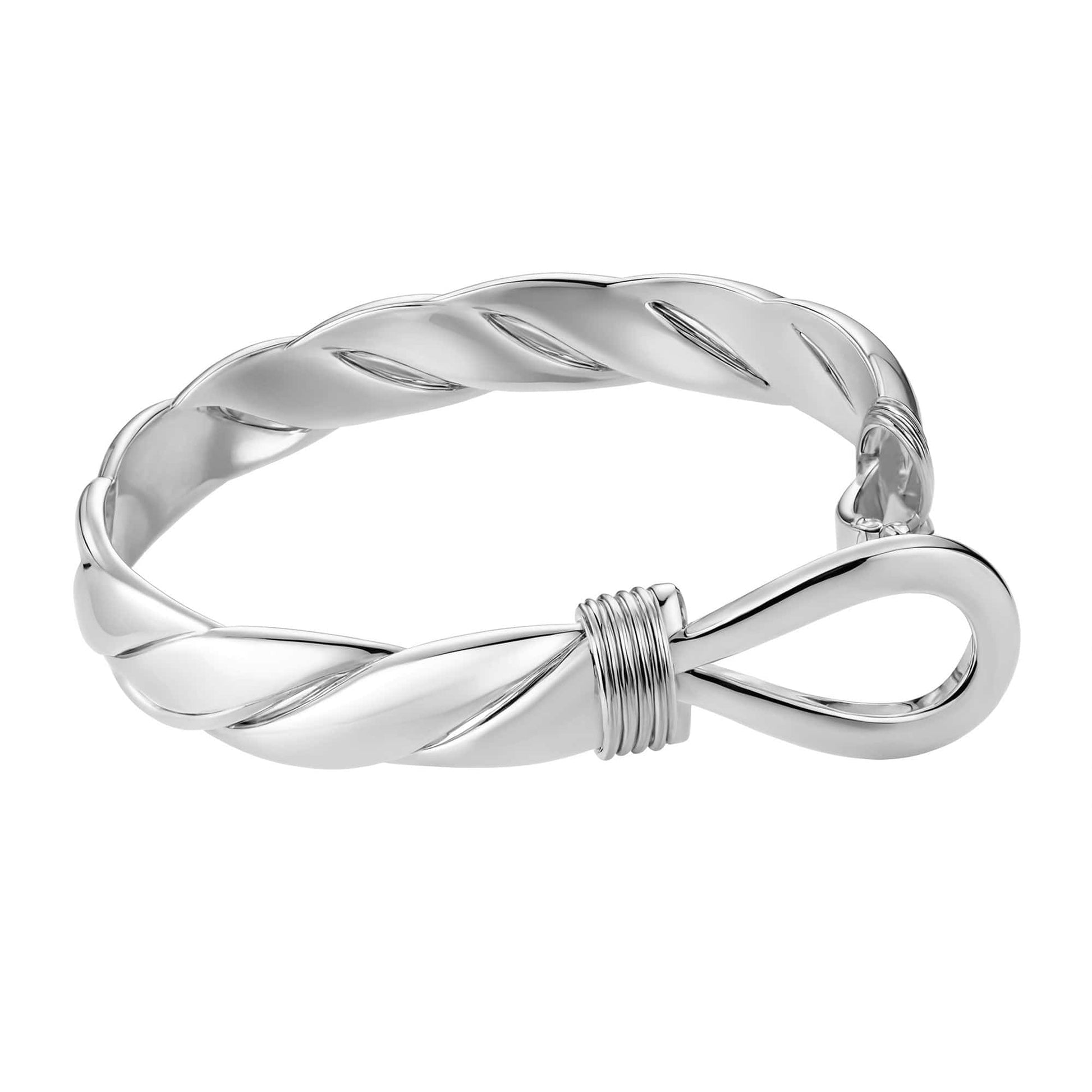Best-Selling Bangle Bracelets Single Hook Bangle 13mm - White Gold