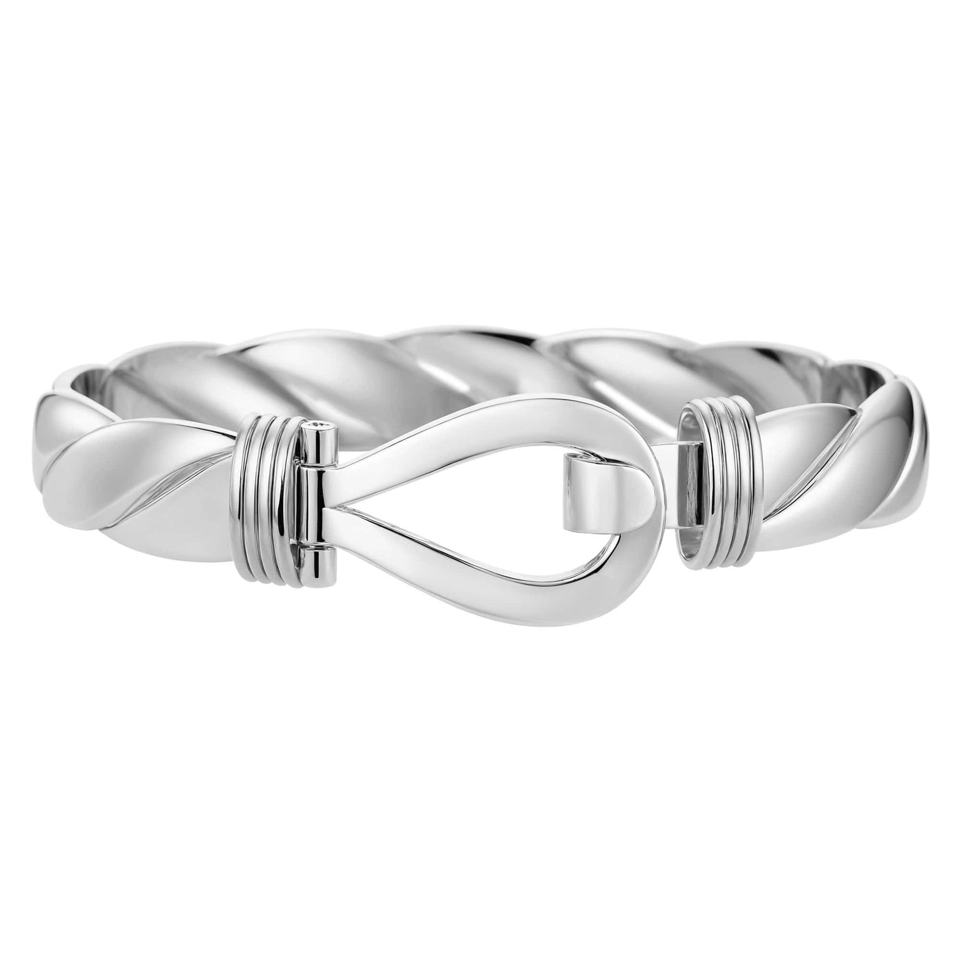 Best-Selling Bangle Bracelets Single Hook Bangle 13mm - White Gold