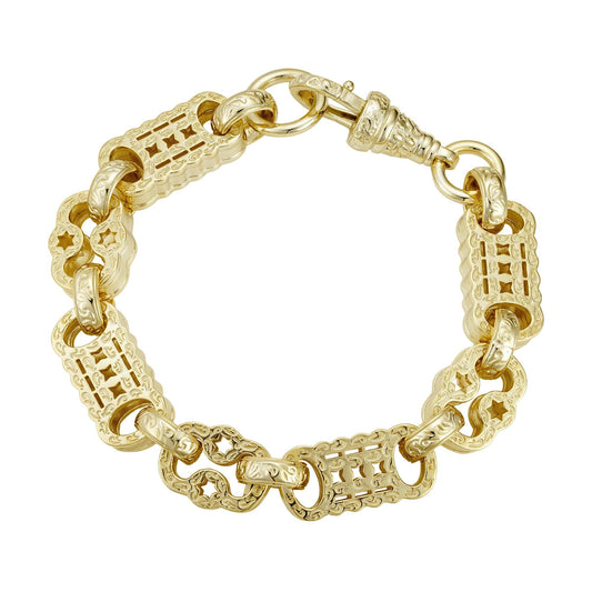 Signature Style Bracelets Stars & Bars Bracelet 13mm - Gold (Albert Clasp)