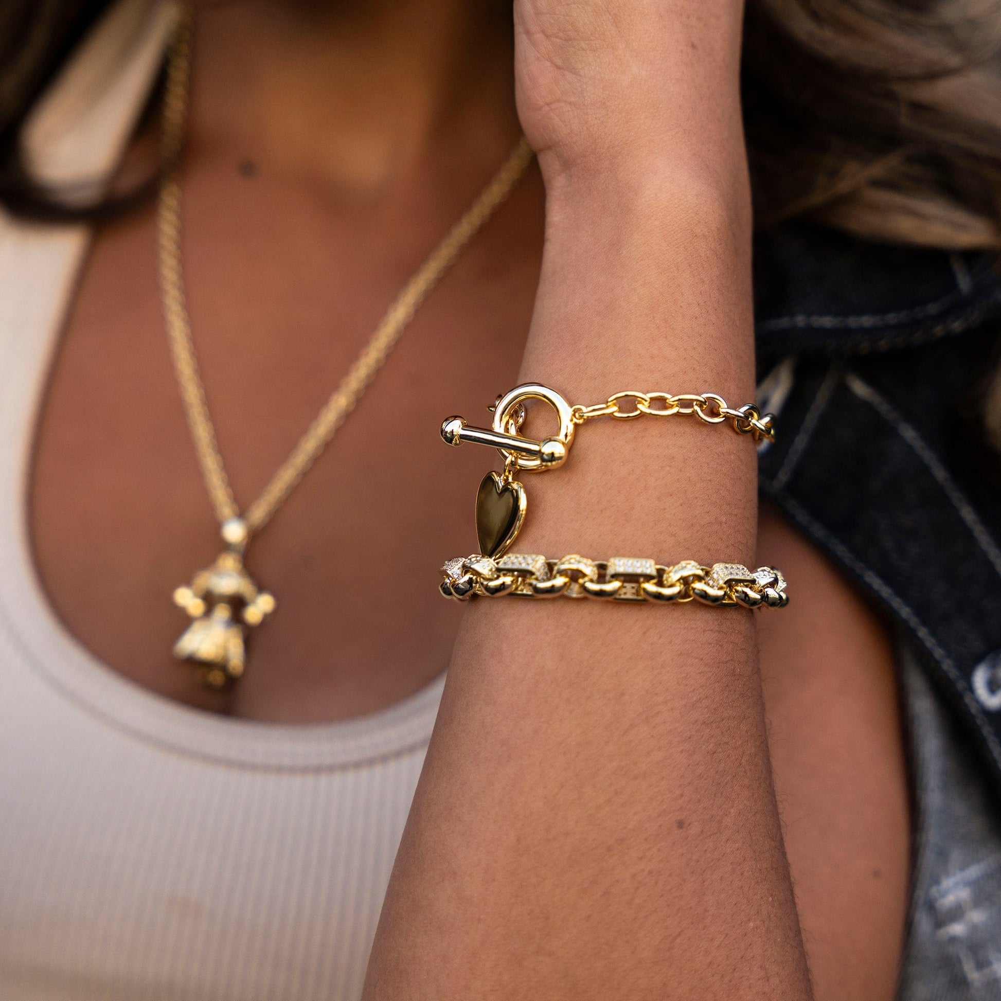 ALL WEAR Bracelets Toggle Heart Bracelet 6mm - Gold