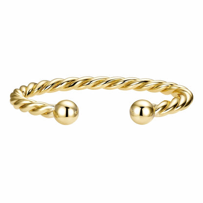 Perfect for Stacking Bracelets Twisted Ball Torque Bangle 5mm - Gold