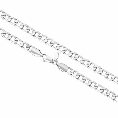 Gold Dipped Chains Curb Chain 6mm - White Gold