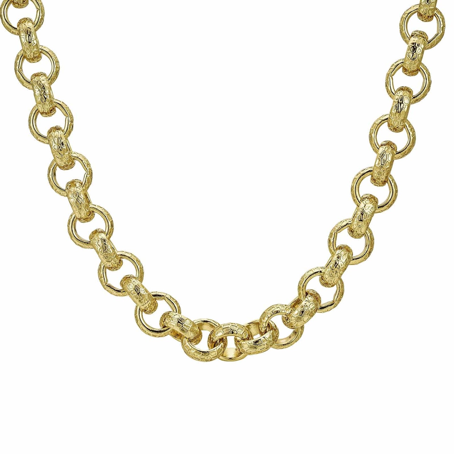 Gold Dipped Chains Patterned Belcher Chain 12mm - Gold
