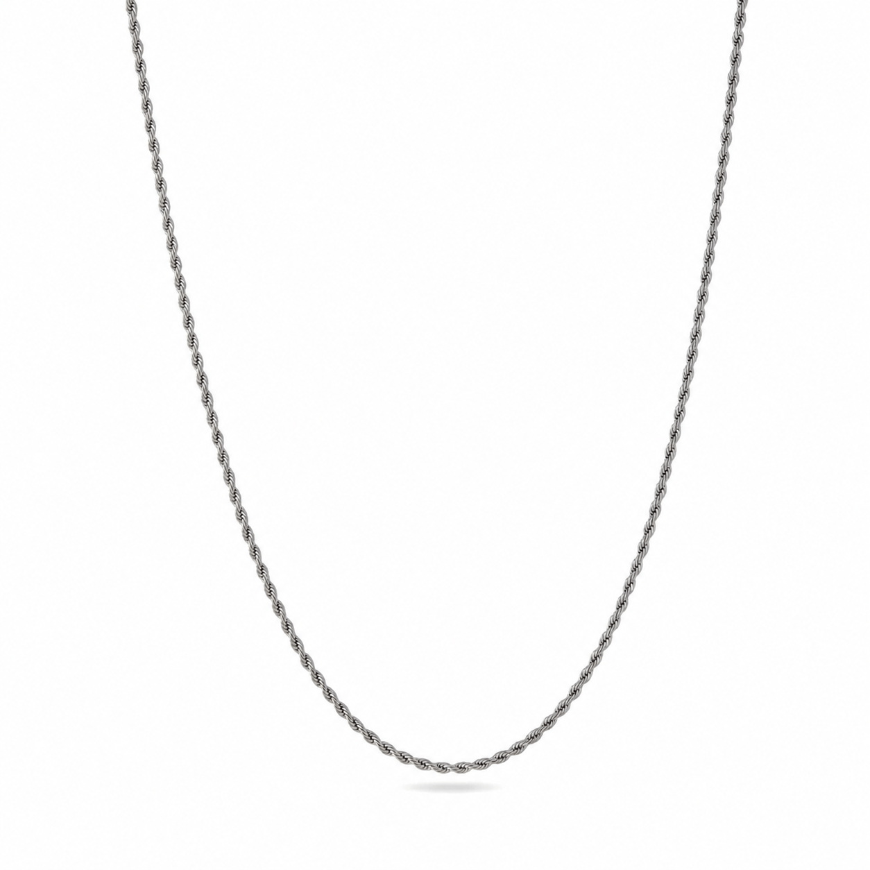 Ideal for Pendants Chains Rope Chain 3mm - White Gold