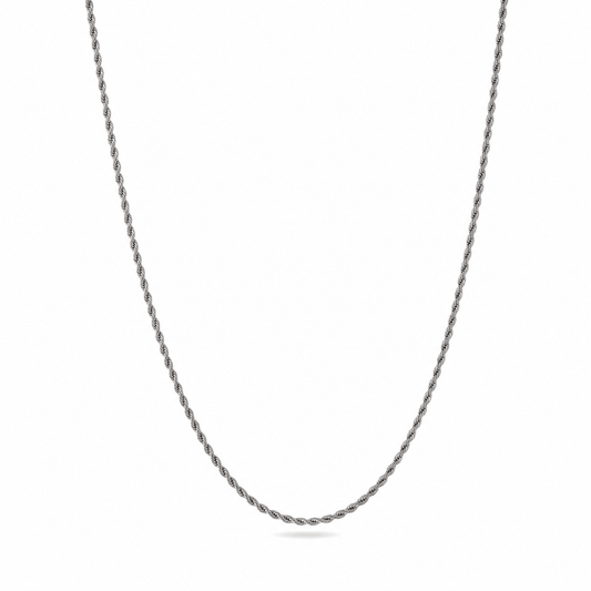 Ideal for Pendants Chains Rope Chain 3mm - White Gold