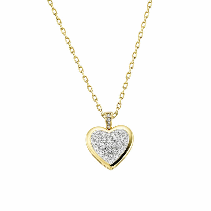 Diamond Heart Pendant - Gold (Two Toned)