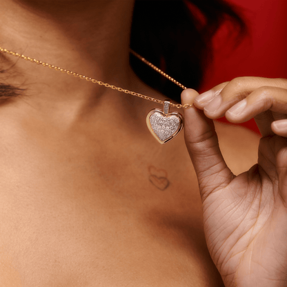 Love in Two-Toned Elegance Diamond Heart Pendant - Gold (Two Toned)