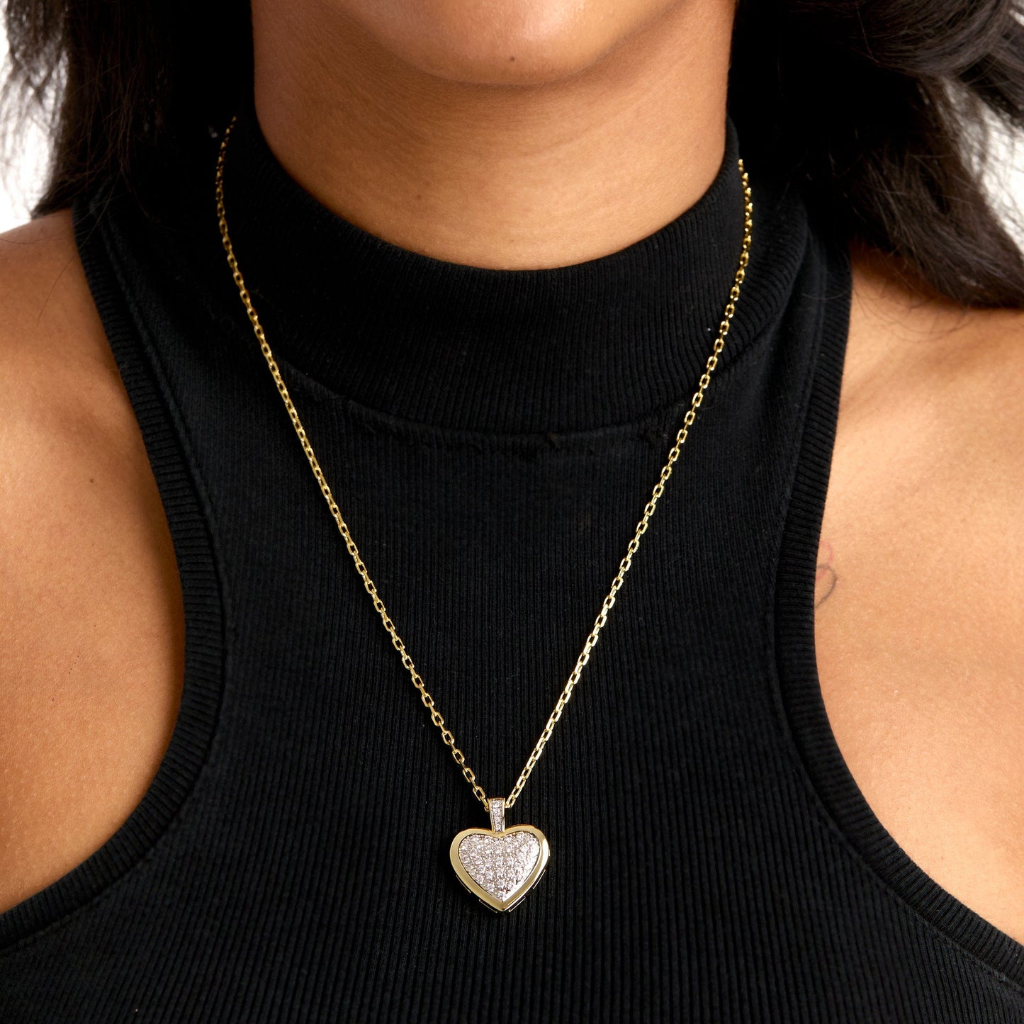 Love in Two-Toned Elegance Diamond Heart Pendant - Gold (Two Toned)