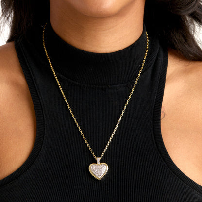 Love in Two-Toned Elegance Diamond Heart Pendant - Gold (Two Toned)