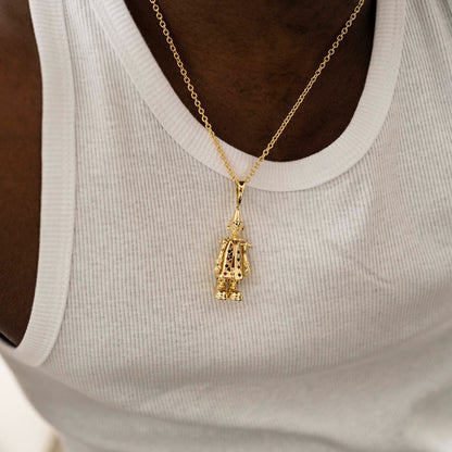 Add a Chain to Save Emerald Clown Pendant - Gold