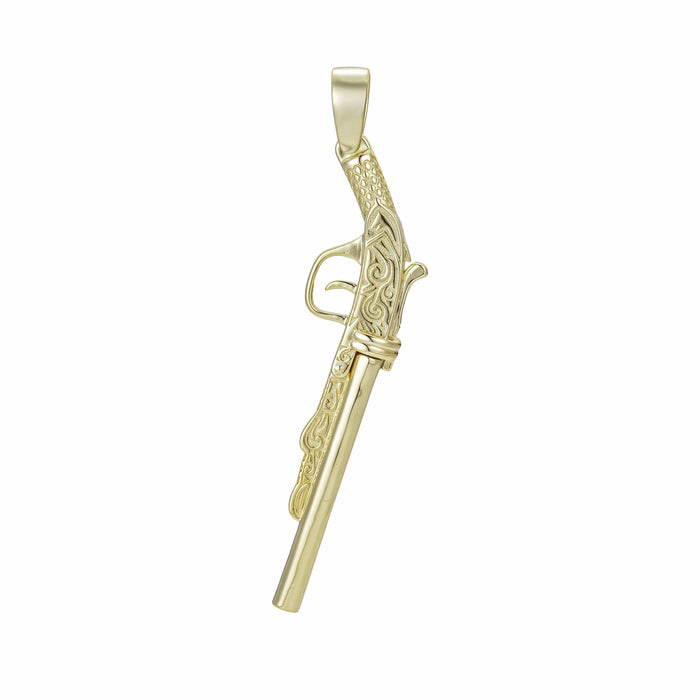 Double Barrel Shotgun Pendant - Gold